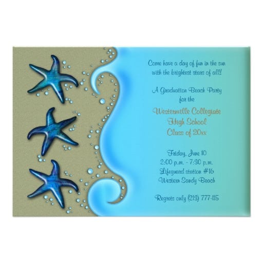 Beach Wedding Reception Invitation Template