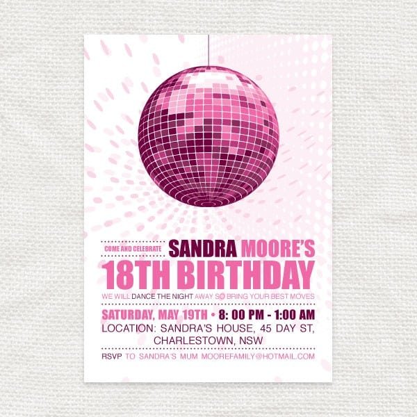 Birthday Disco Invitation