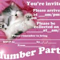 Birthday Invitation Blank Sleepover