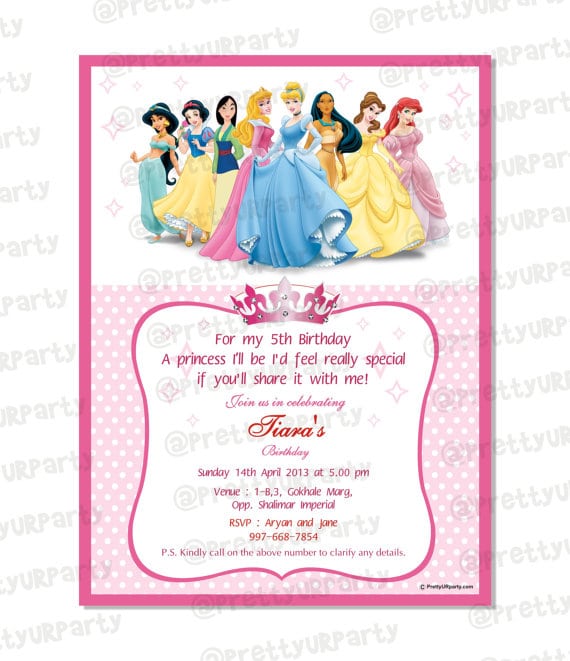 Birthday Invitation Princess Disney