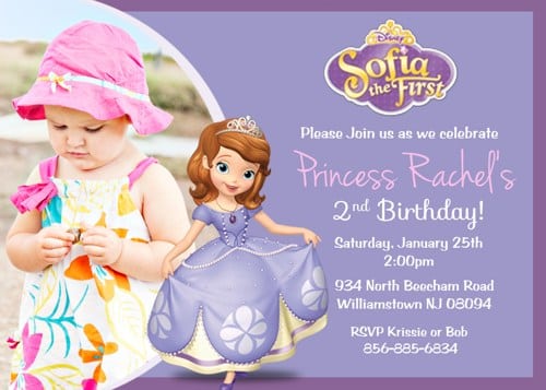 Birthday Invitation Princess Sofia