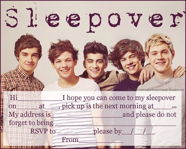 Birthday Invitation Printable Free One Direction