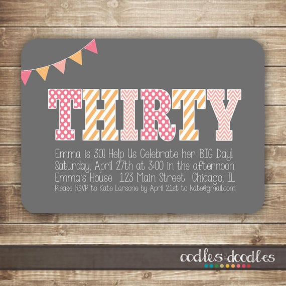 Birthday Invitation Template 30th Birthday