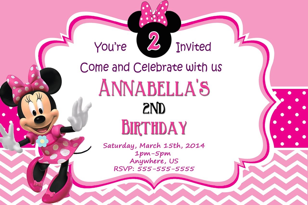 Birthday Invitation Templates Minnie Mouse