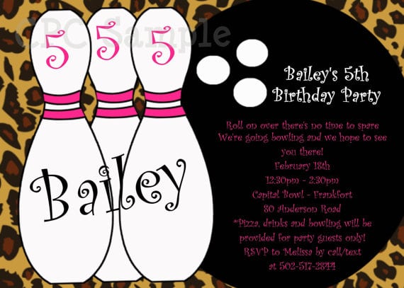 Bowling Printable Birthday Invitations