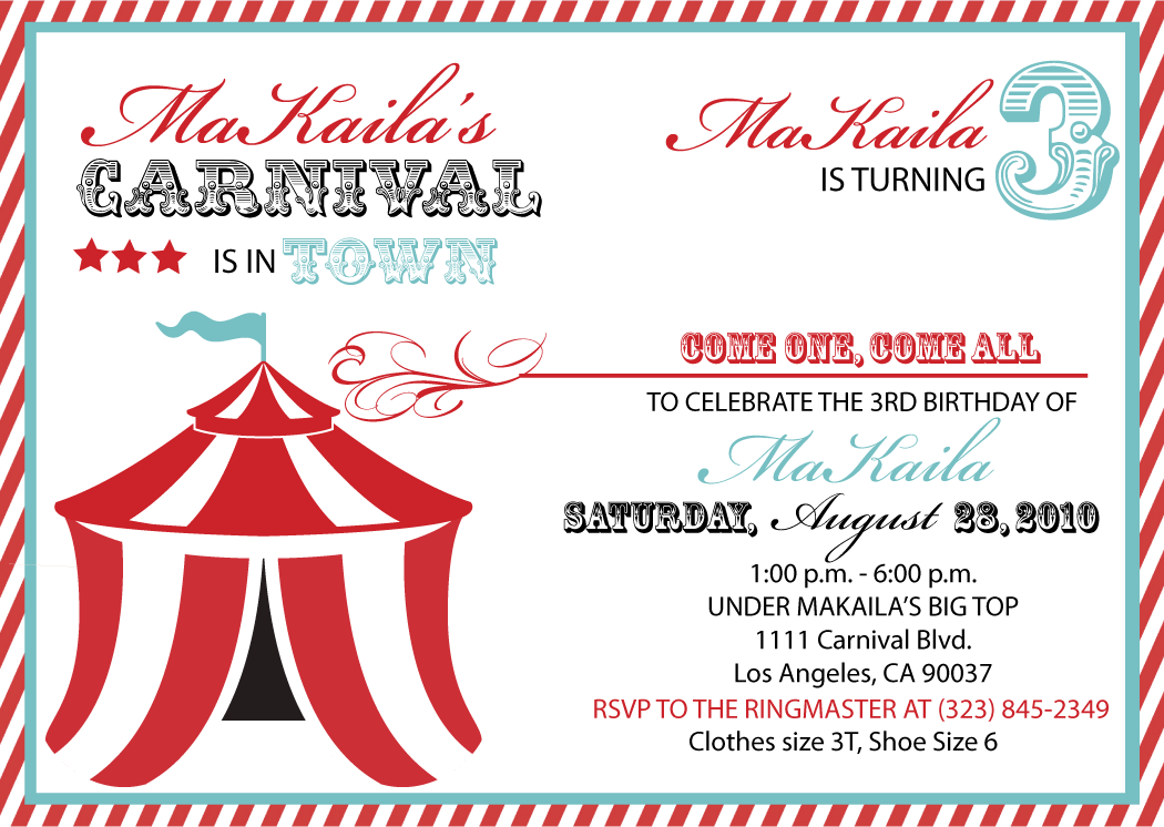 Carnival Ticket Invitation Free Template