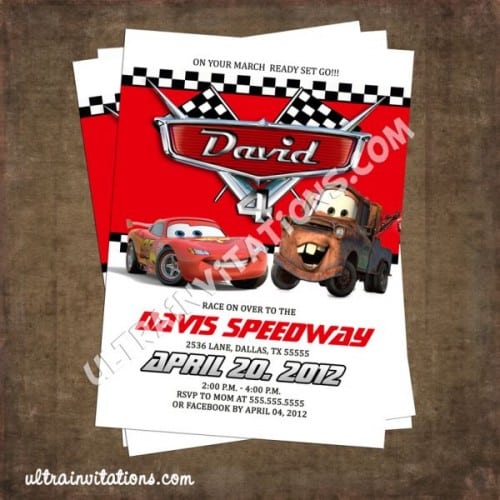 Cars Birthday Invitation Printable