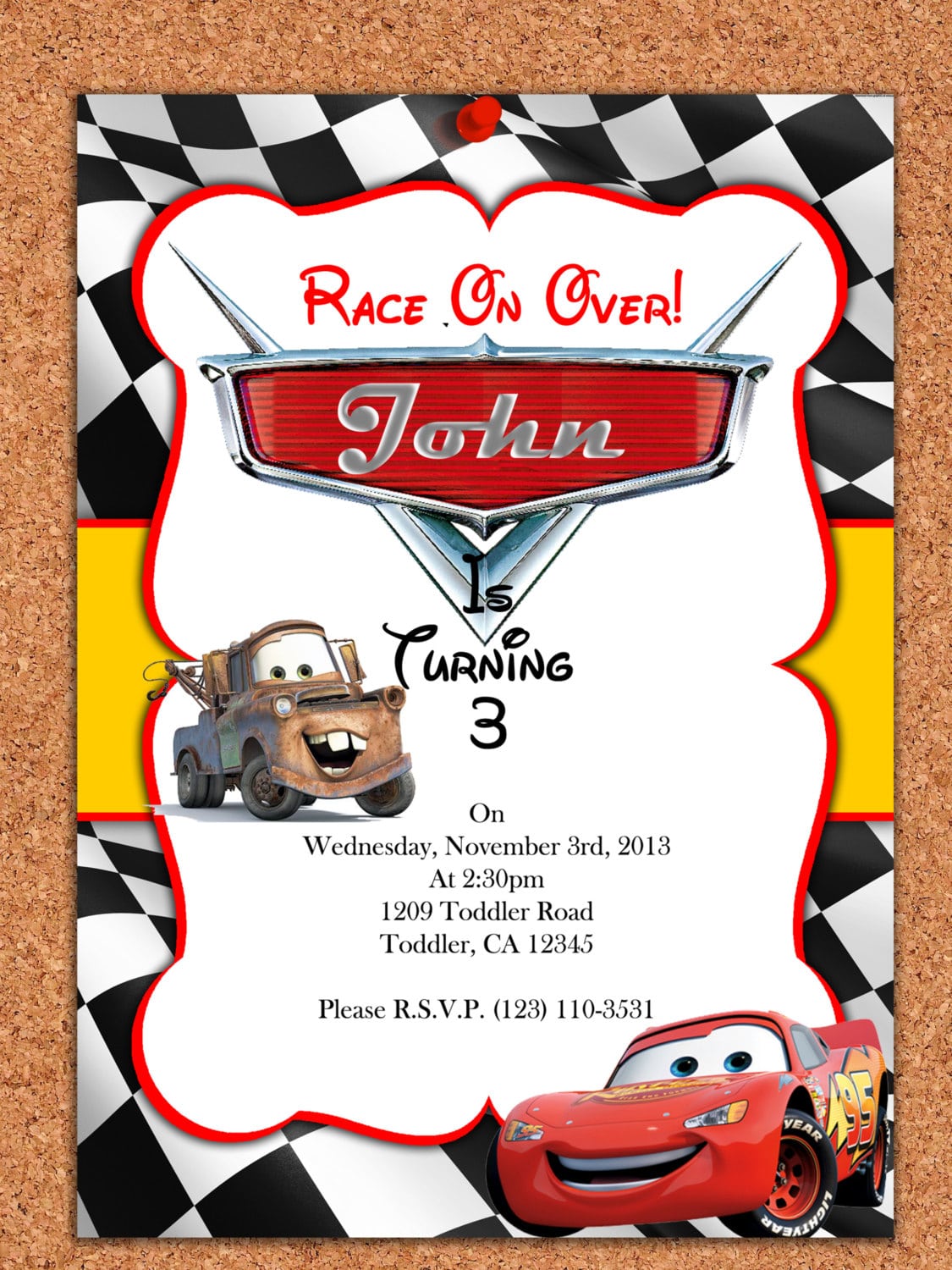 Cars Invitation Free Template