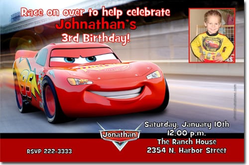 Cars Movie Invitation Wording