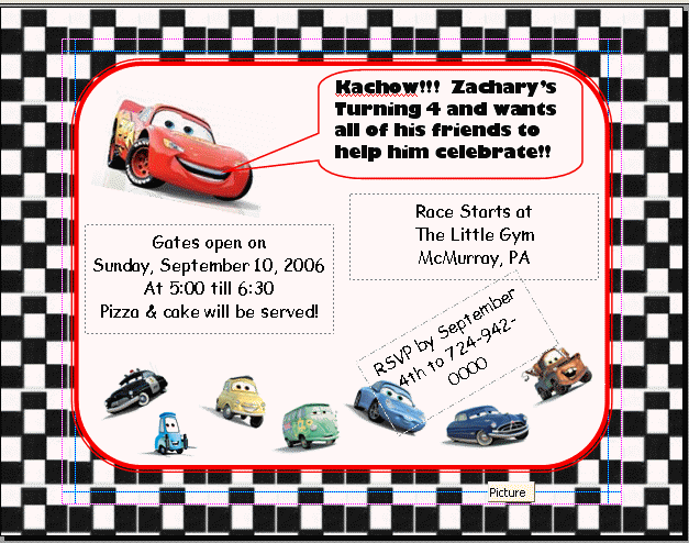 Cars Movie Invitations Free
