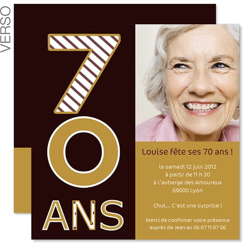 Carte Invitation Pour Anniversaire 70 Ans