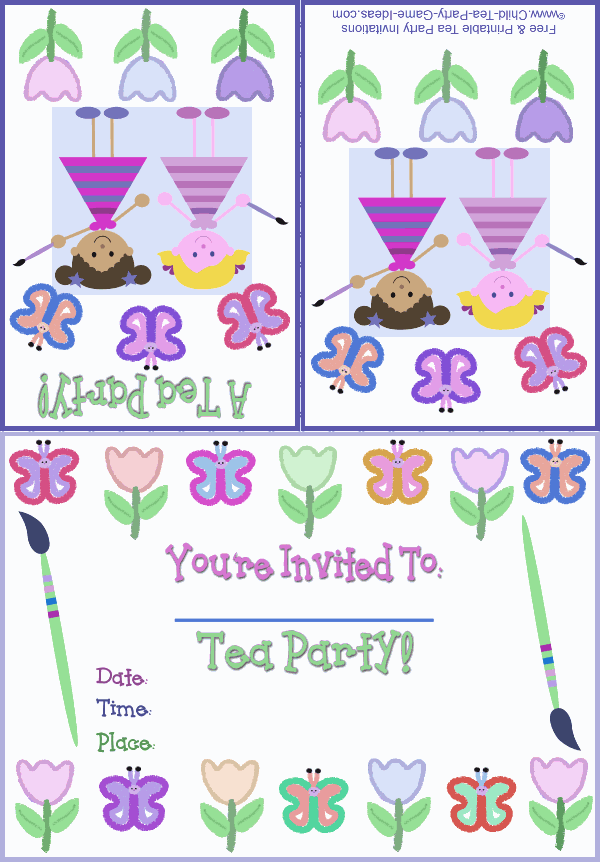 Child Tea Party Invitations Free