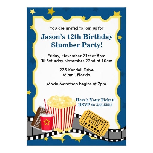 Cinema Birthday Invitation Images