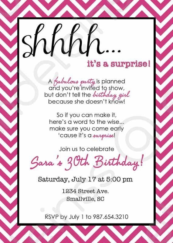 Cute Surprise Birthday Invitation