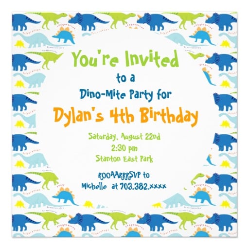Dinosaur Birthday Invitation Free