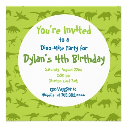 Dinosaur Birthday Invitation Template Free