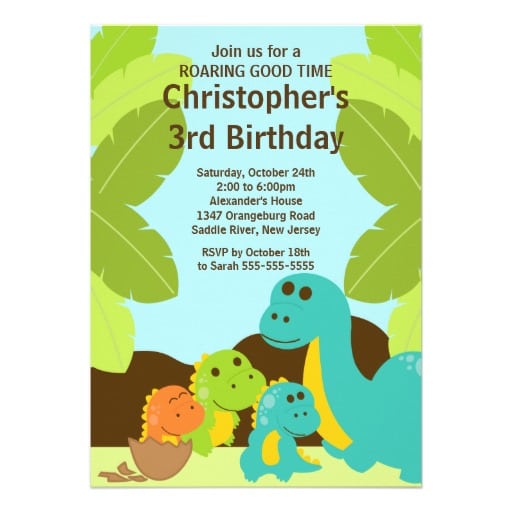 Dinosaurs Birthday Invitation Free