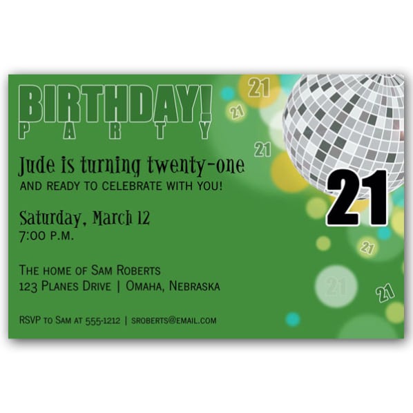 Disco Birthday Invitations Free