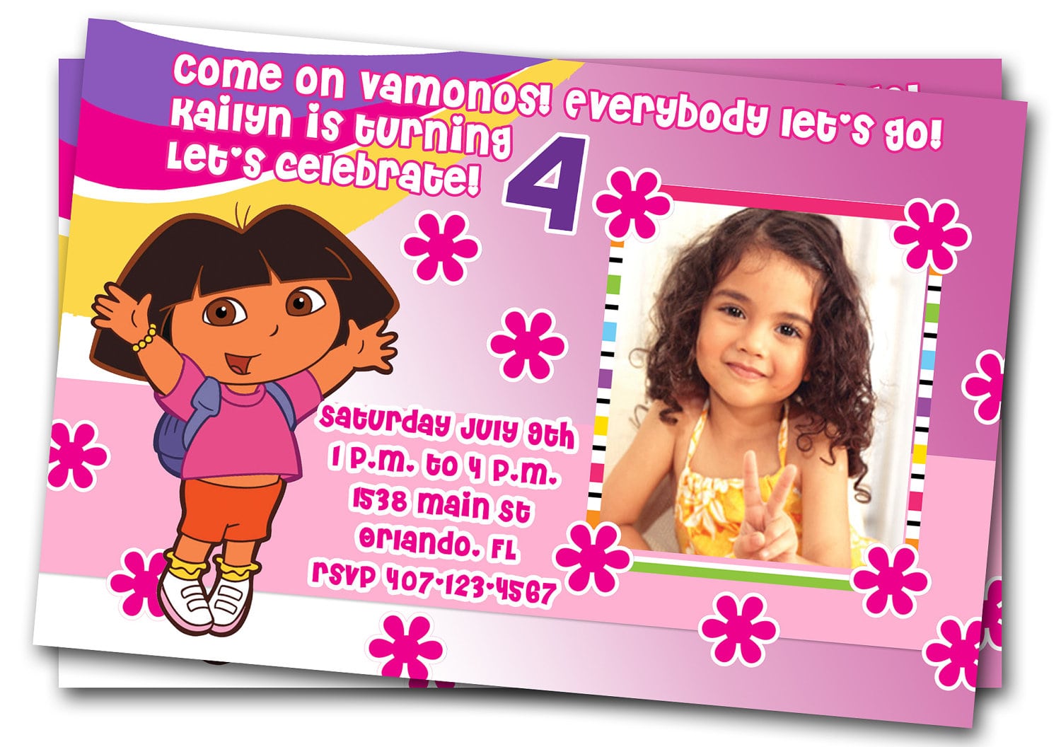 Dora Custom Photo Invitations