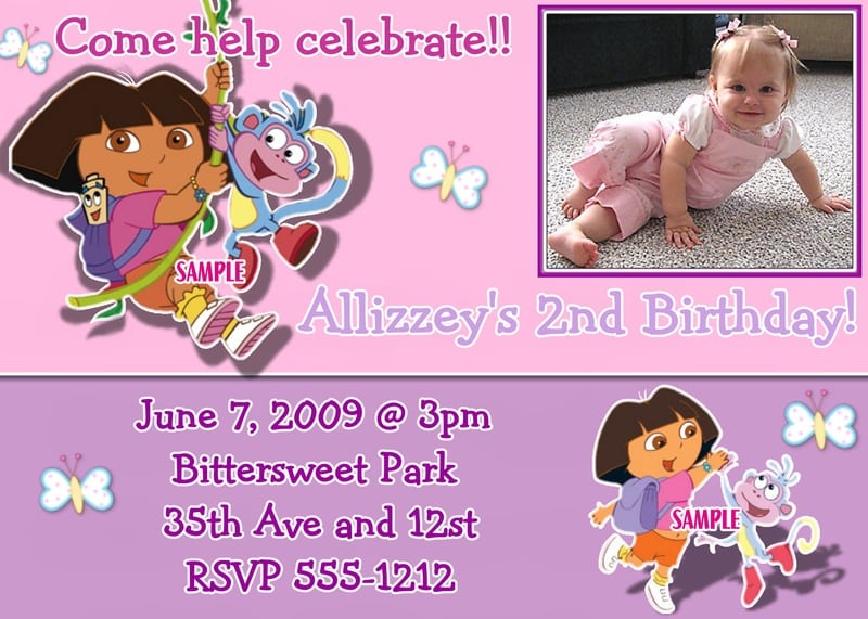 Dora Photo Invitations Walmart