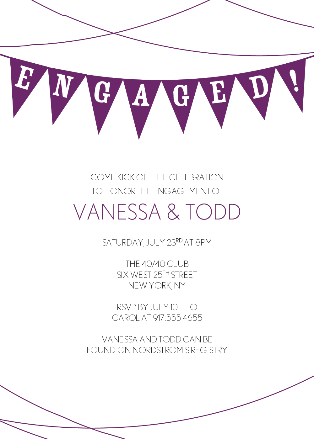 Engagement Party Invitation Clipart
