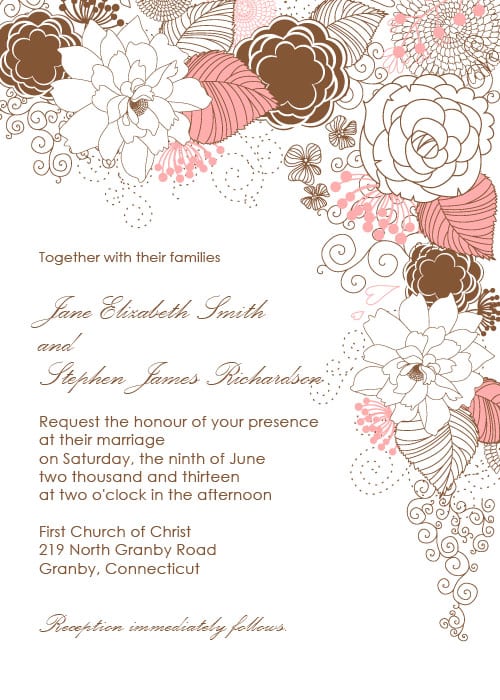 Floral Wedding Invitation Templates Free
