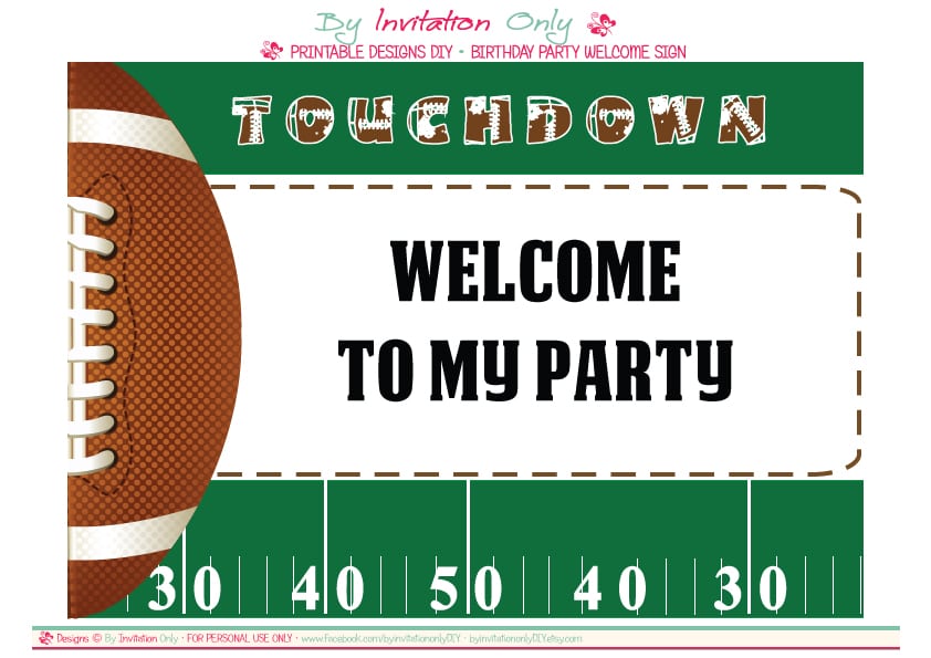 Football Printable Birthday Invitations