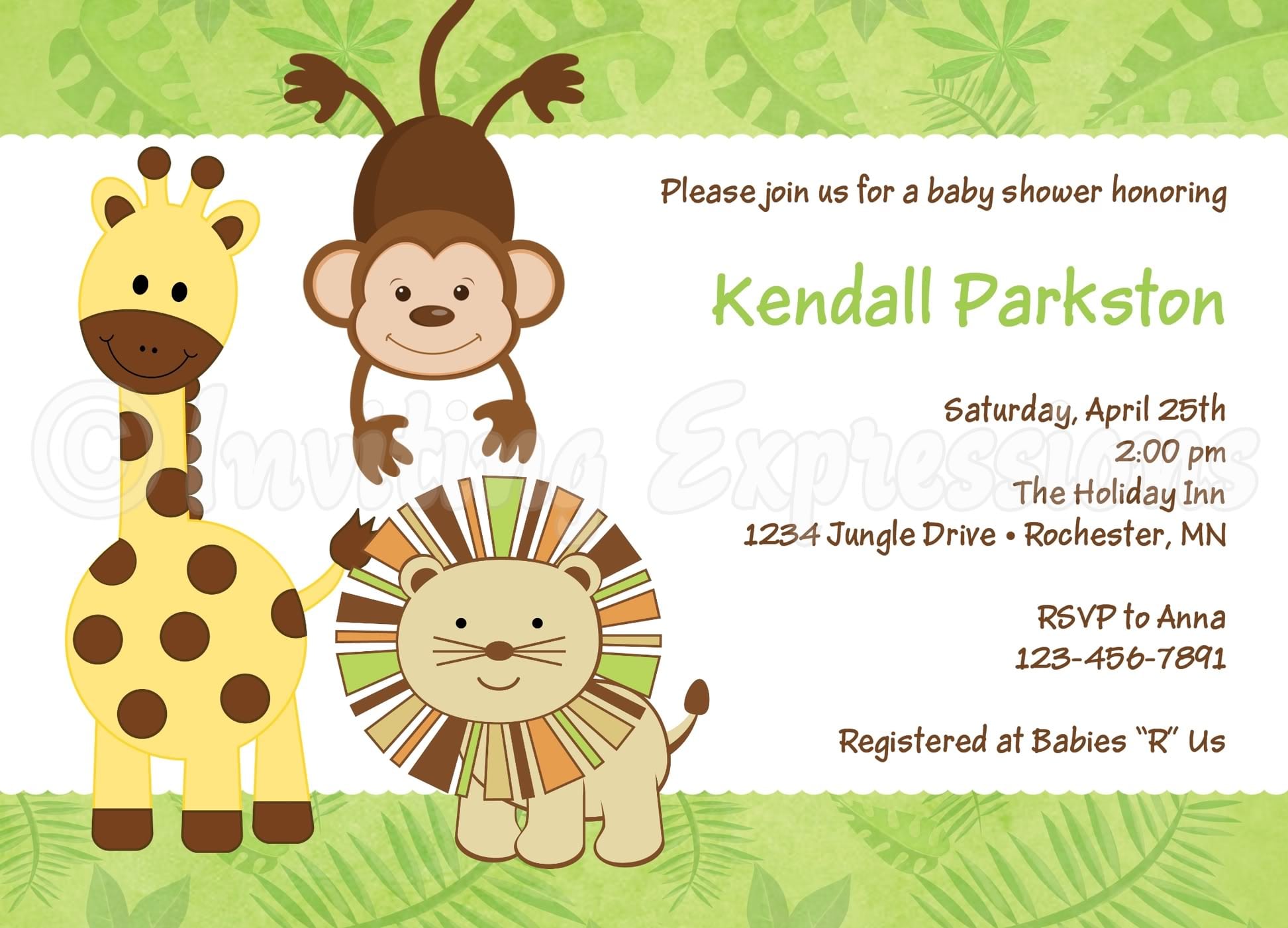 Free Baby Shower Jungle Invitation Templates