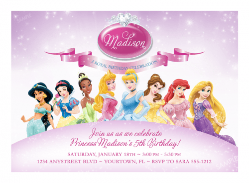 Free Disney Princess Birthday Invitations Printable
