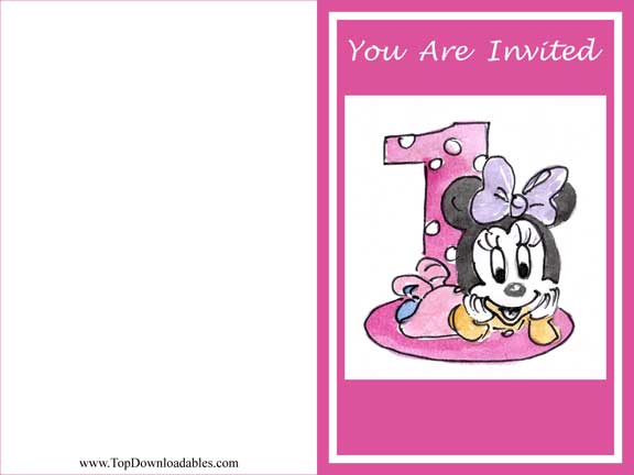 Free Downloadable Minnie Mouse Invitation