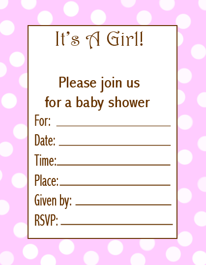 Free Girl Invitations