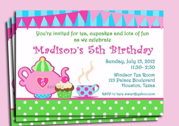 Free Little Girl Tea Party Invitations