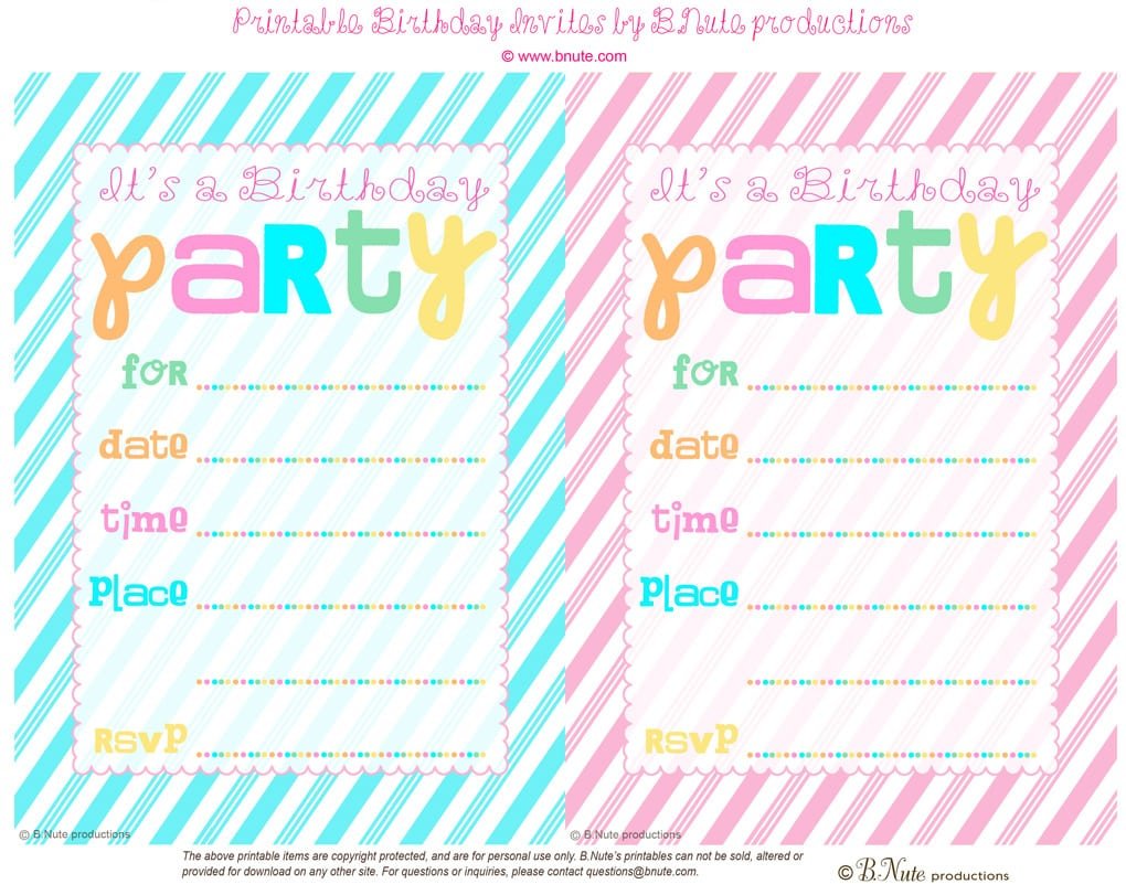 Free Printable Birthday Party Invitations For 13 Year Old