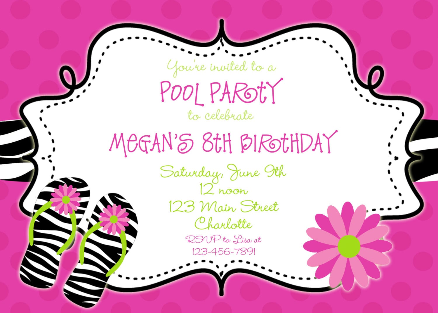 Free Printable Birthday Pool Party Invitations Templates