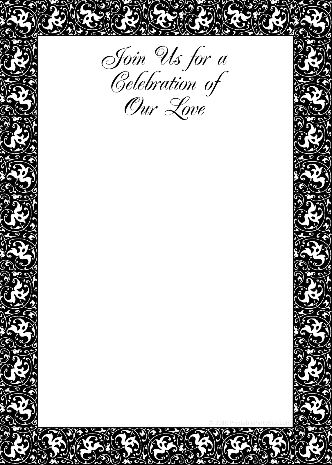 Free Printable Black And White Birthday Invitation Templates