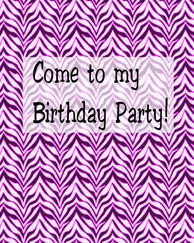 Free Printable Blue Zebra Invitations