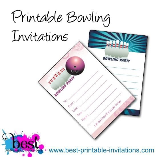 Free Printable Bowling Themed Birthday Invitations
