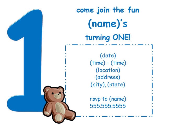 Free Printable First Birthday Invitation Templates