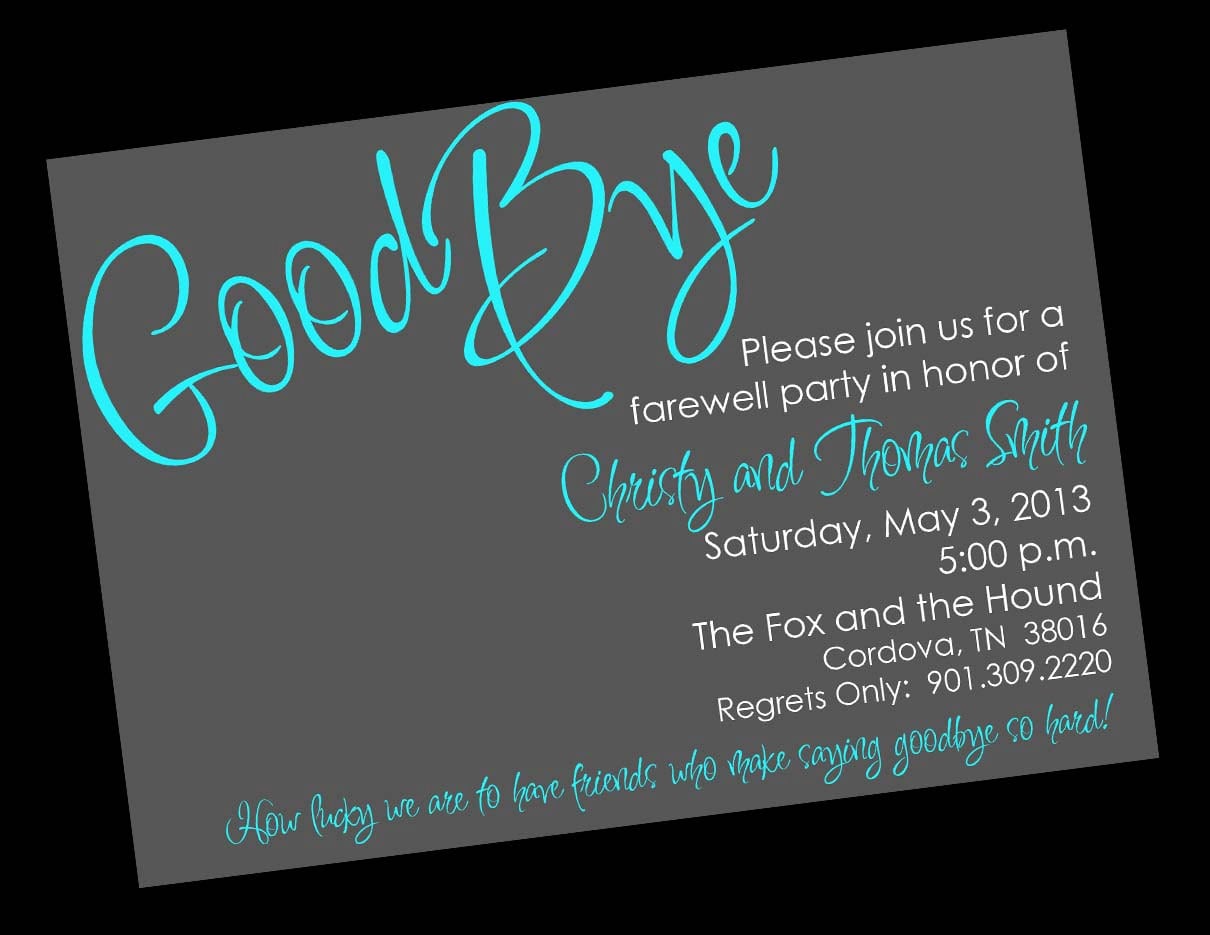 Going Away Party Invitation Printable Going Away Party Invitation Printable