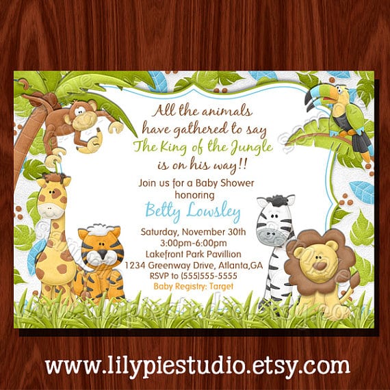 Free Printable Jungle Animal Baby Shower Invitations