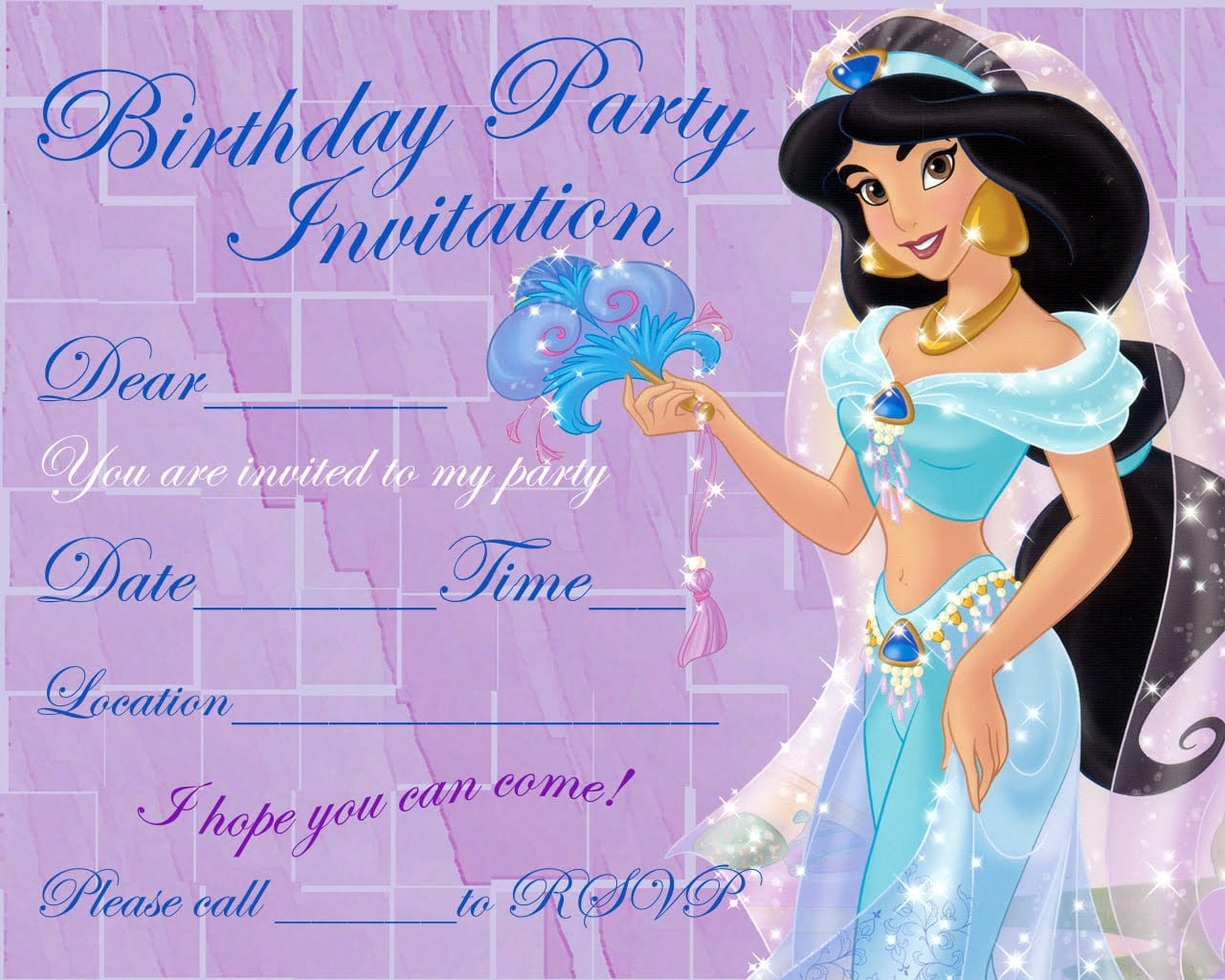 Free Printable Princess Birthday Invitation Templates