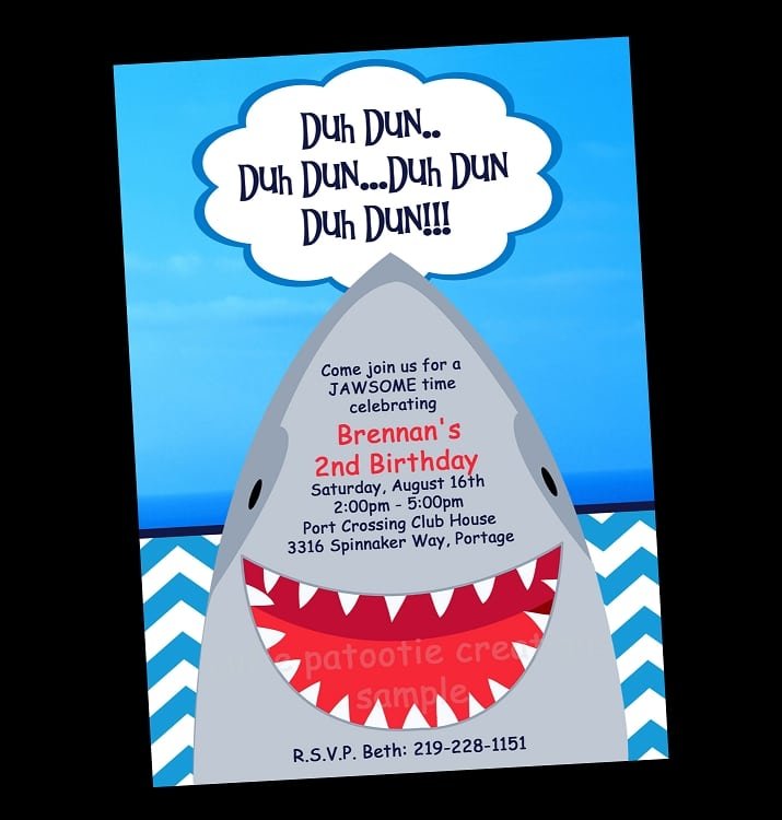 Free Printable Shark Party Invitations