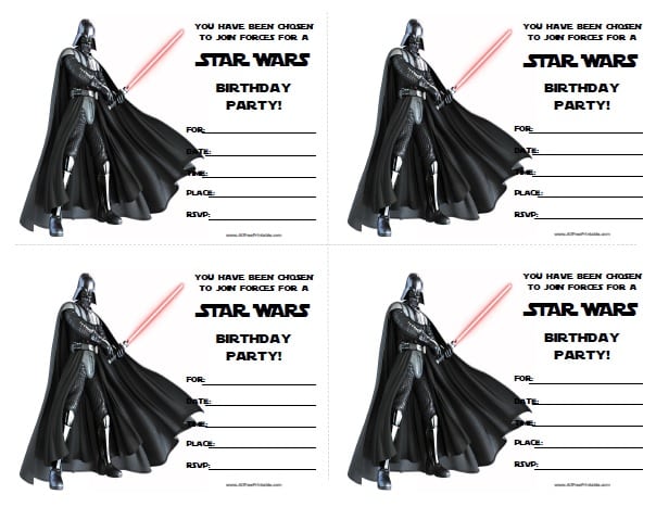 Free Printable Star Wars Birthday Invitations