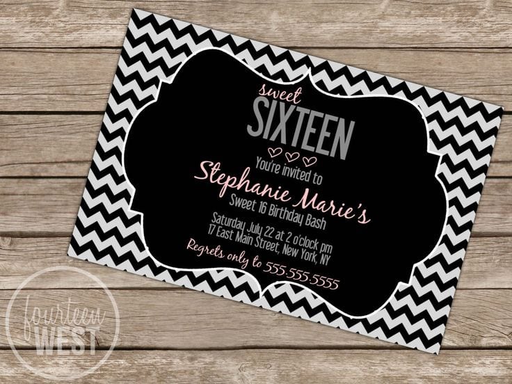 Free Printable Sweet Sixteen Invitation