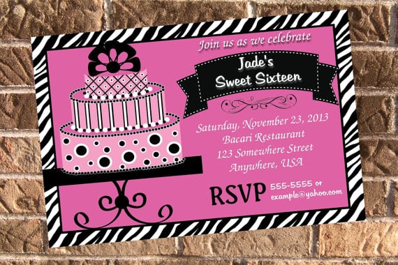 Free Printable Sweet Sixteen Birthday Party Invitations