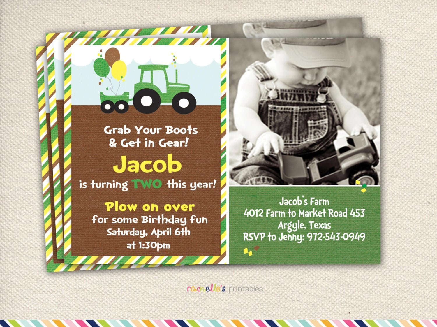 Free Printable Tractor Birthday Invitations