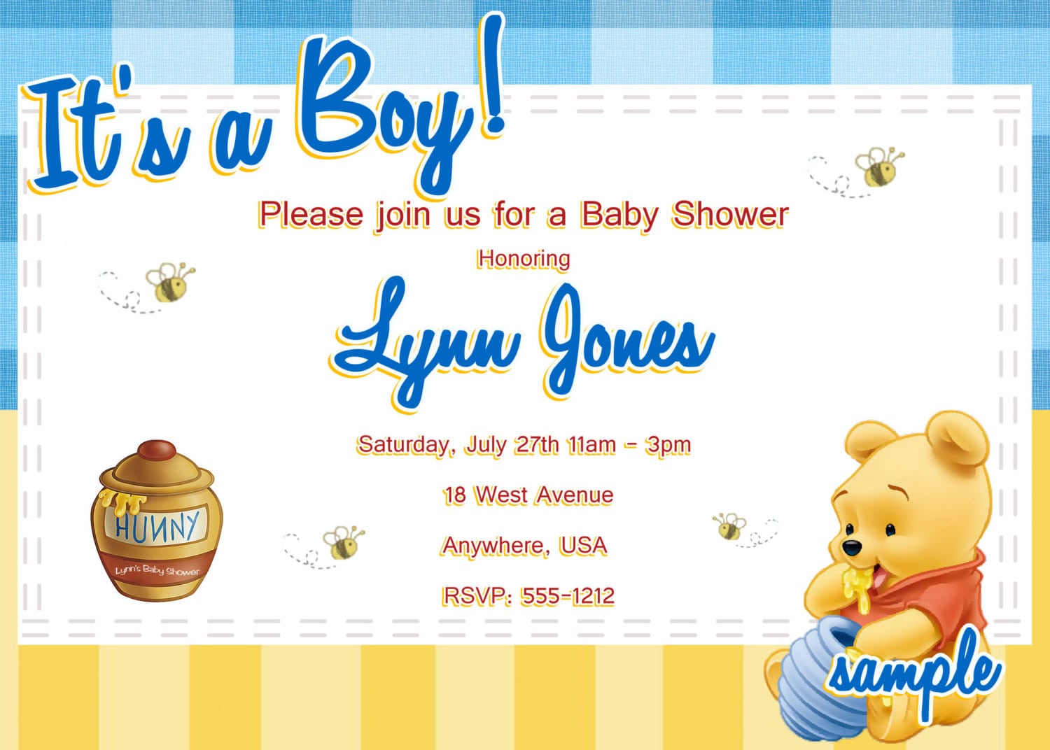 Winnie The Pooh Baby Shower Invitations Templates Free