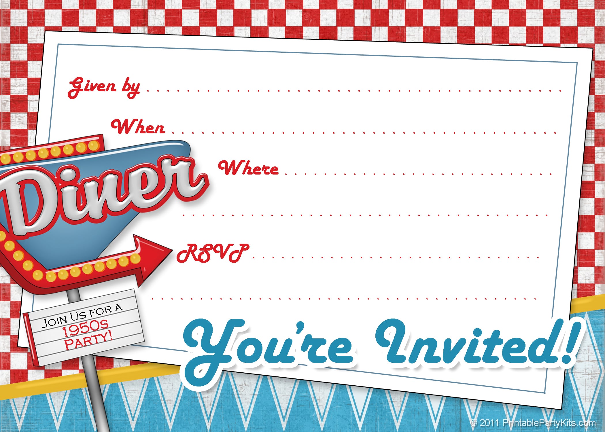 Free Retro Party Invitations