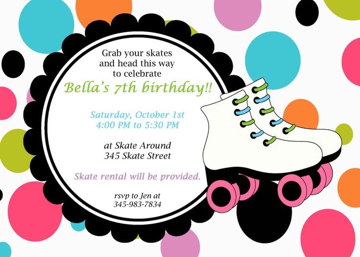 Free Roller Skating Party Invitation Template
