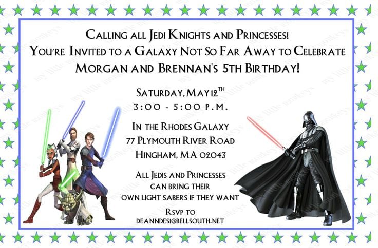 Free Star Wars Birthday Invitations